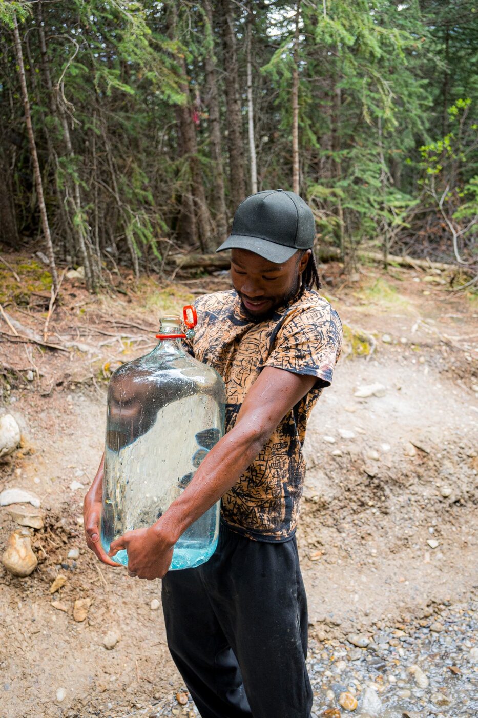 Gabriel carrying spring water