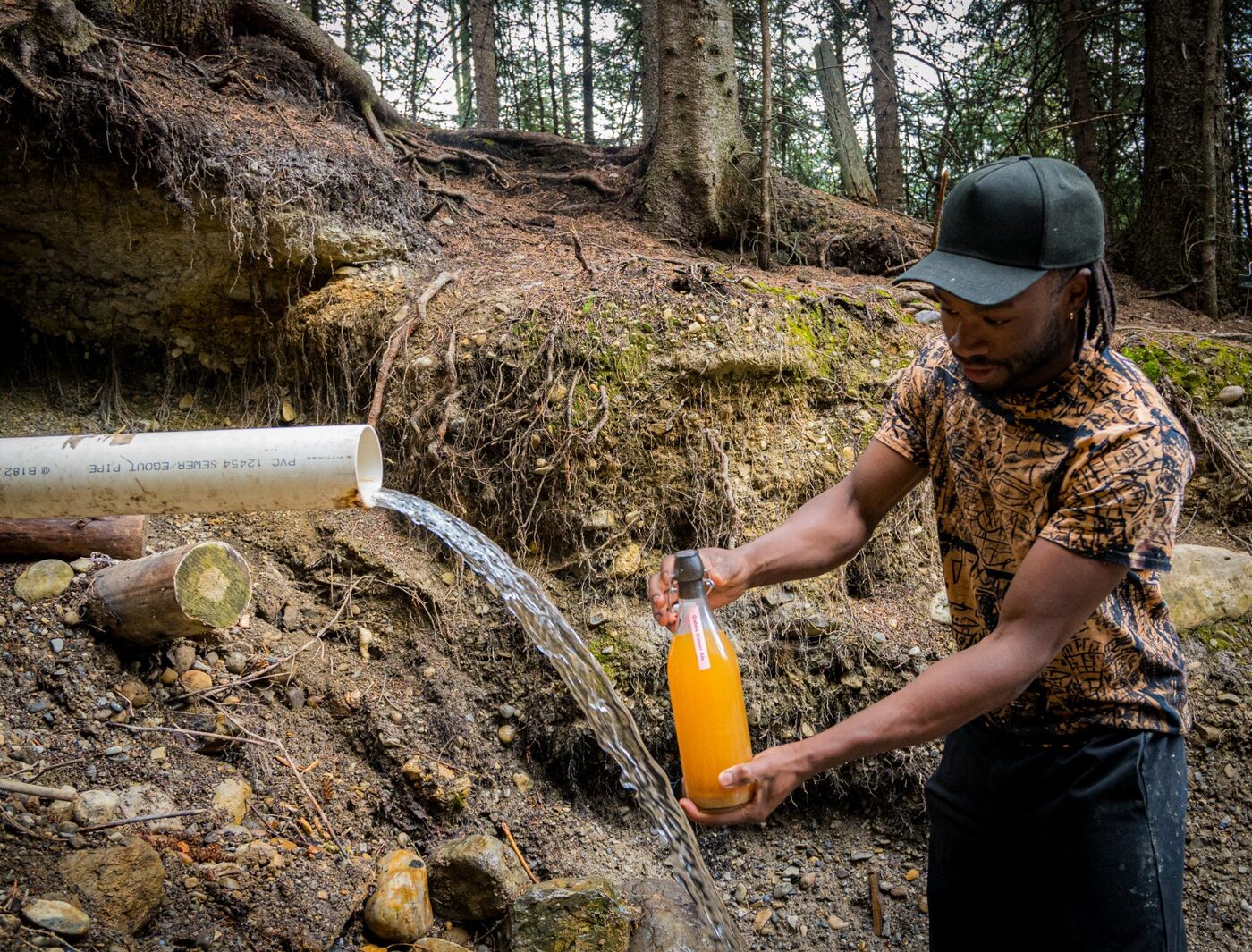 Gabriel collecting spring water